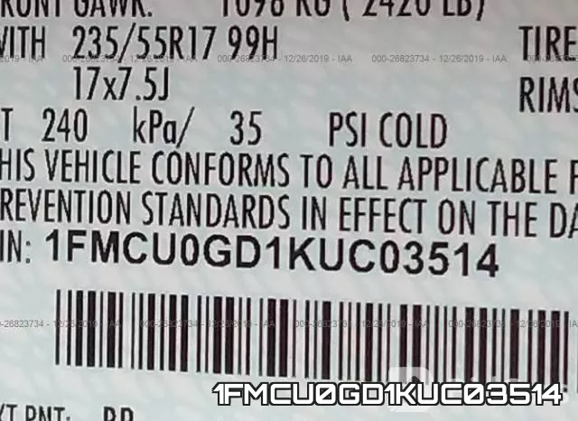 1FMCU0GD1KUC03514 фото 8
