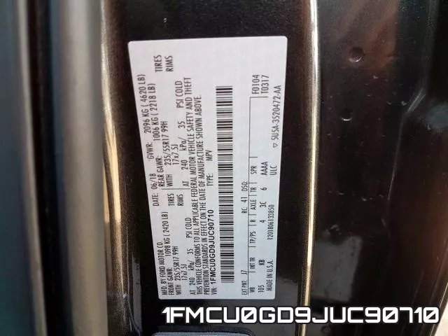 1FMCU0GD9JUC90710 фото 2