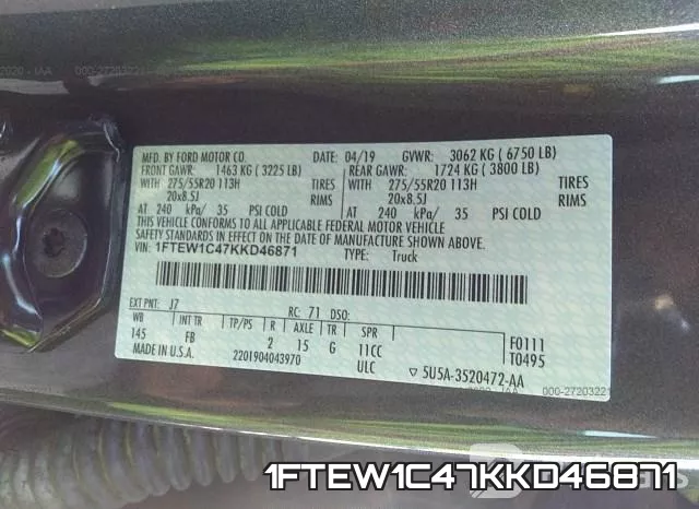 1FTEW1C47KKD46871 фото 7