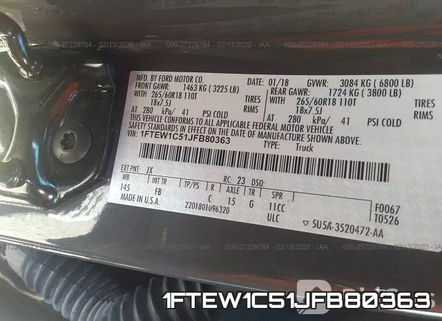 1FTEW1C51JFB80363 фото 7