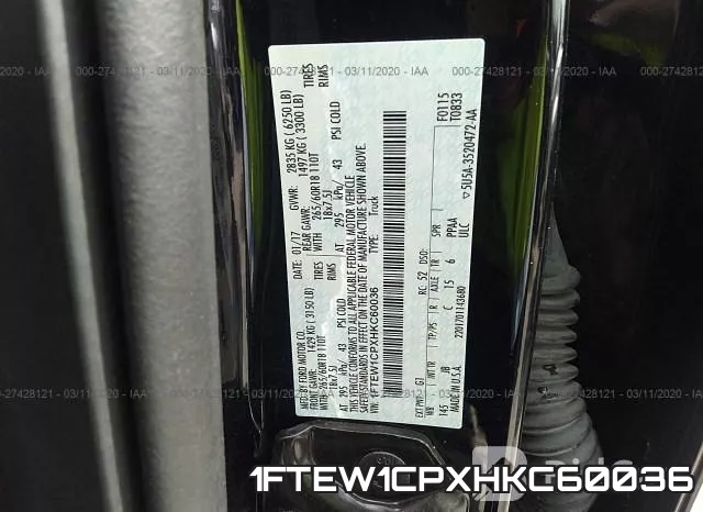 1FTEW1CPXHKC60036 фото 8