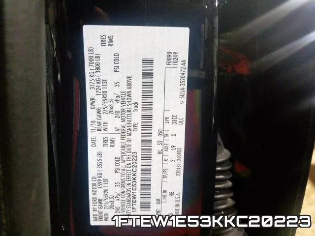 1FTEW1E53KKC20223 фото 2