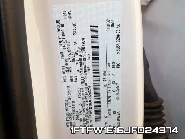 1FTFW1E16JFD24374 фото 2