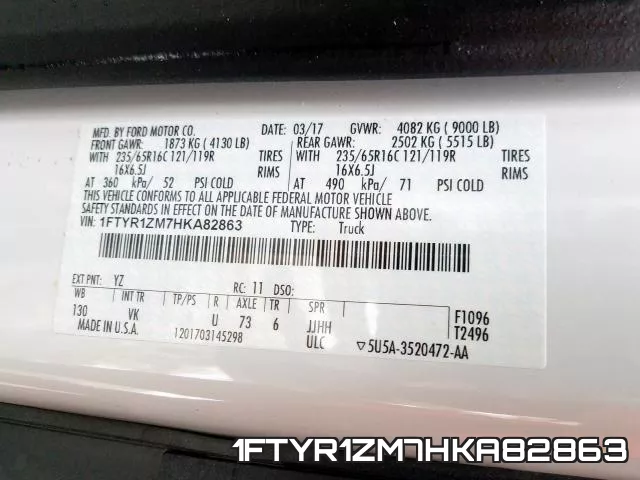 1FTYR1ZM7HKA82863 фото 2
