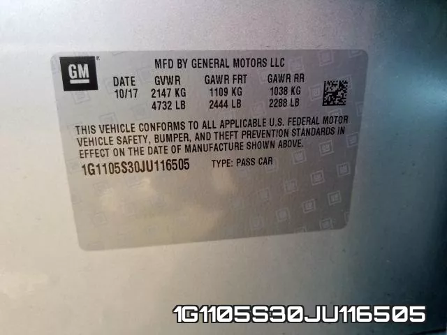 1G1105S30JU116505 фото 2