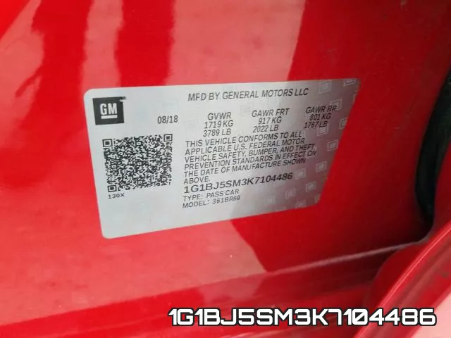 1G1BJ5SM3K7104486 фото 2