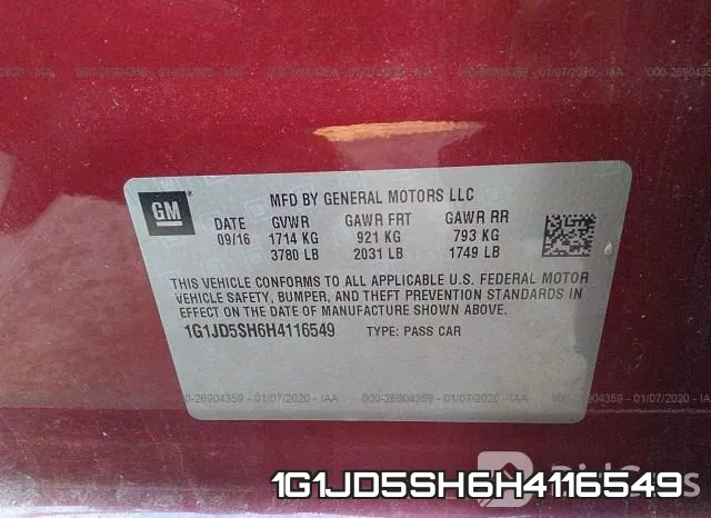 1G1JD5SH6H4116549 фото 8