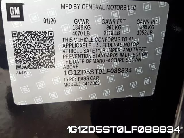 1G1ZD5ST0LF088834 фото 2