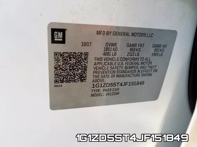 1G1ZD5ST4JF151849 фото 2