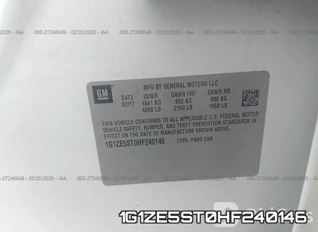 1G1ZE5ST0HF240146 фото 9