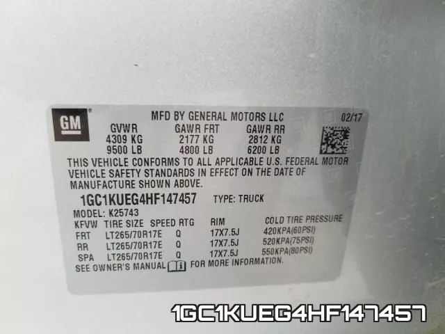 1GC1KUEG4HF147457 фото 2
