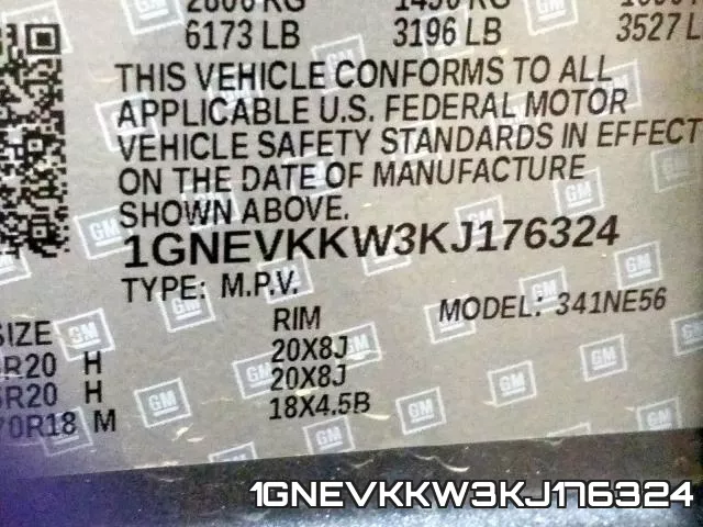 1GNEVKKW3KJ176324 фото 2