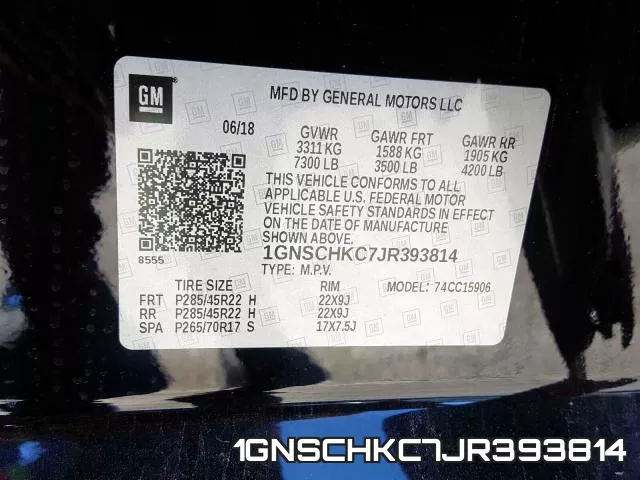 1GNSCHKC7JR393814 фото 2