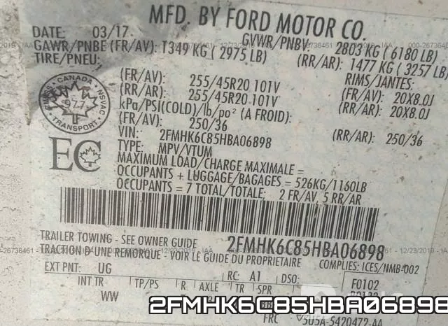 2FMHK6C85HBA06898 фото 6