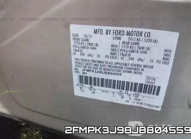 2FMPK3J98JBB04559 фото 8