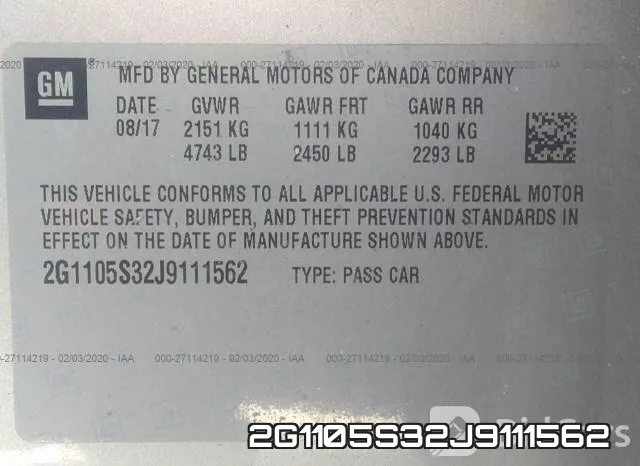 2G1105S32J9111562 фото 5