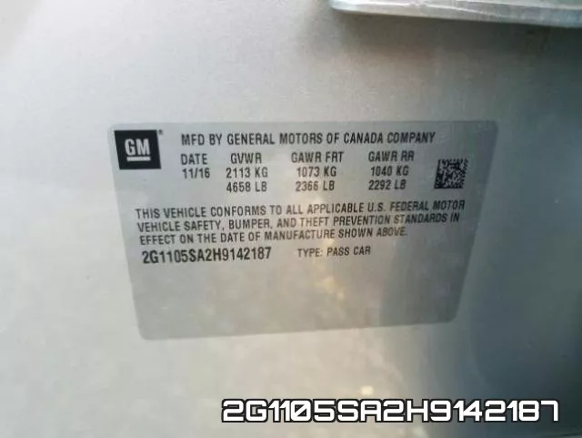 2G1105SA2H9142187 фото 2