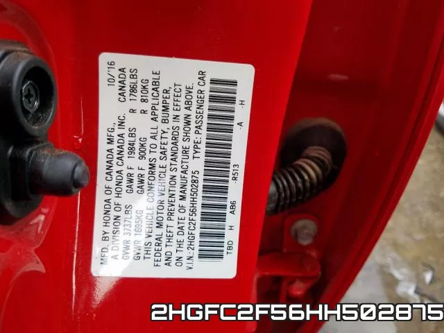 2HGFC2F56HH502875 фото 2