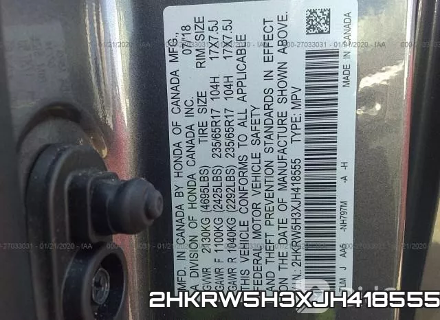 2HKRW5H3XJH418555 фото 6