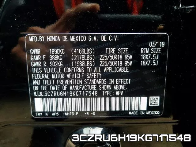 3CZRU6H19KG717548 фото 2