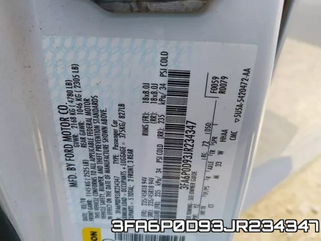 3FA6P0D93JR234347 фото 2
