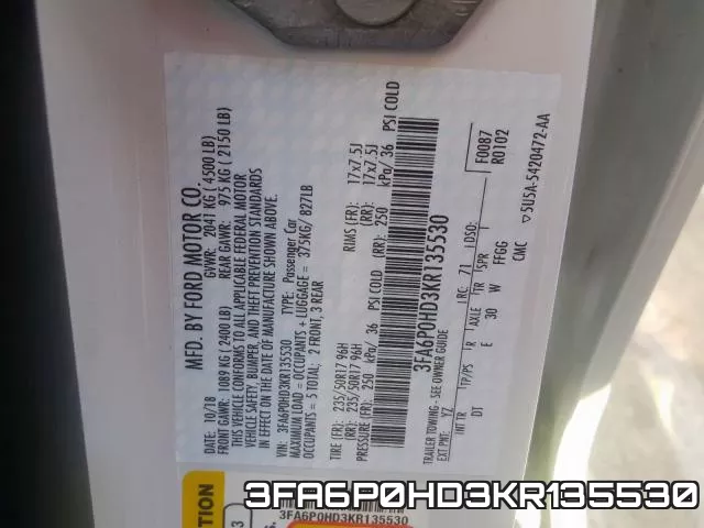 3FA6P0HD3KR135530 фото 2