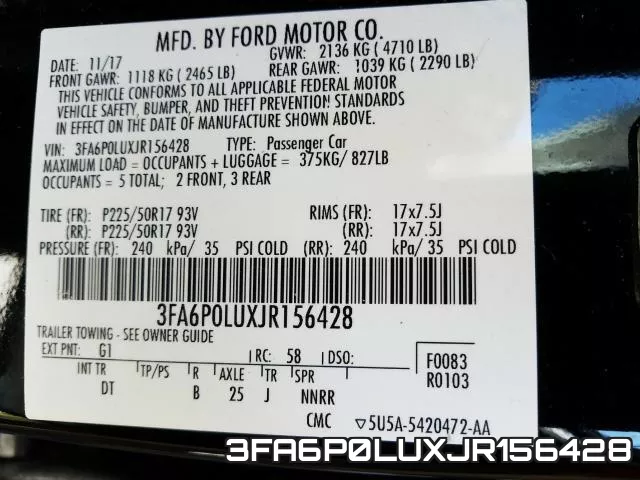 3FA6P0LUXJR156428 фото 2