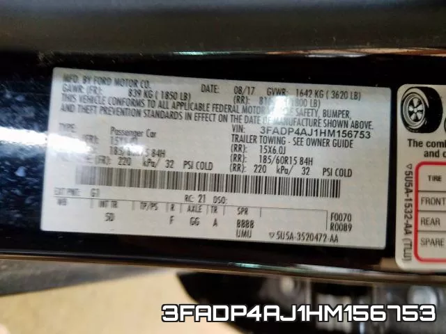 3FADP4AJ1HM156753 фото 2