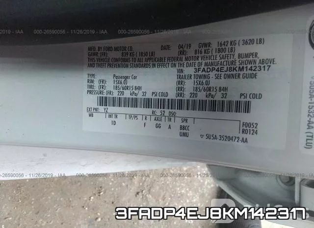3FADP4EJ8KM142317 фото 6