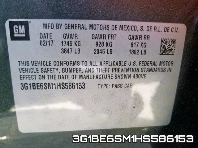 3G1BE6SM1HS586153 фото 2