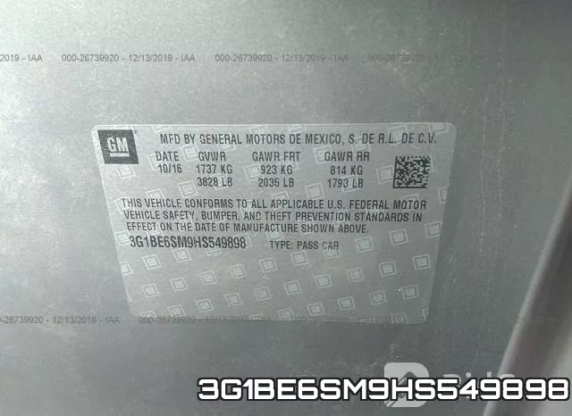 3G1BE6SM9HS549898 фото 8