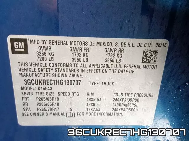 3GCUKREC7HG130707 фото 2