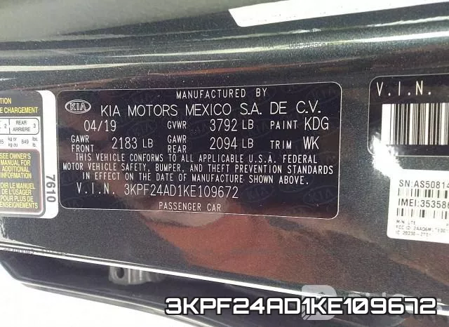 3KPF24AD1KE109672 фото 8