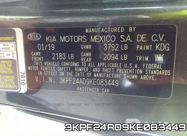 3KPF24AD9KE083449 фото 6