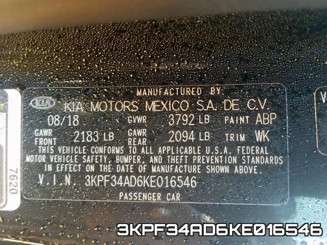 3KPF34AD6KE016546 фото 2