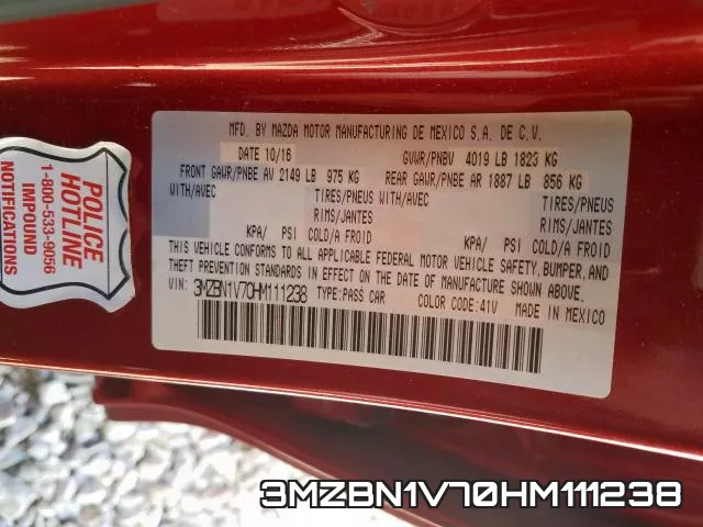 3MZBN1V70HM111238 фото 2