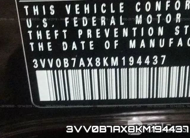 3VV0B7AX8KM194437 фото 8