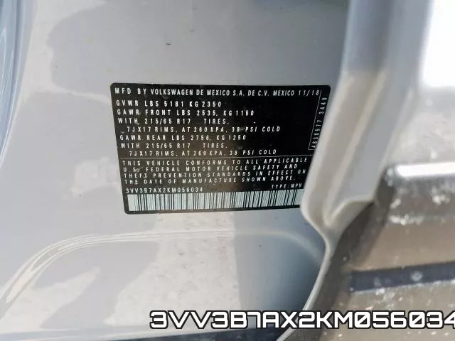 3VV3B7AX2KM056034 фото 2