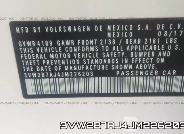 3VW2B7AJ4JM226203 фото 7