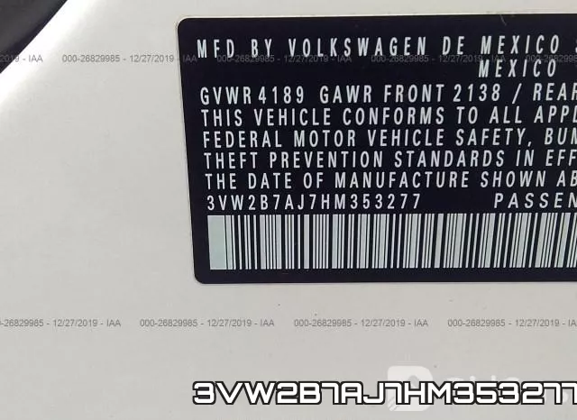 3VW2B7AJ7HM353277 фото 8