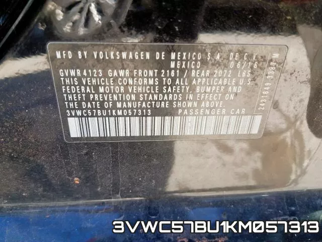 3VWC57BU1KM057313 фото 2