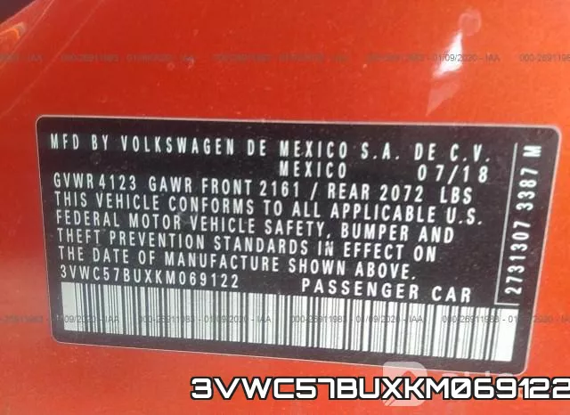 3VWC57BUXKM069122 фото 8