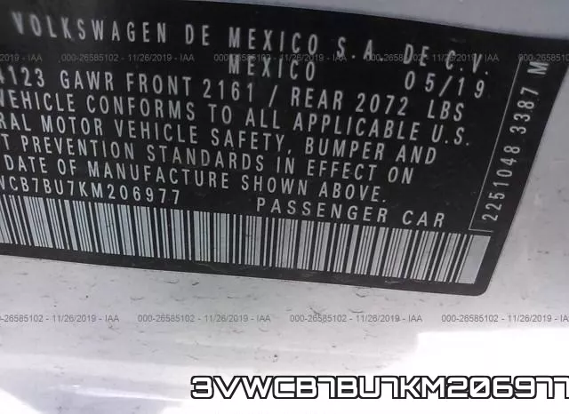 3VWCB7BU7KM206977 фото 9