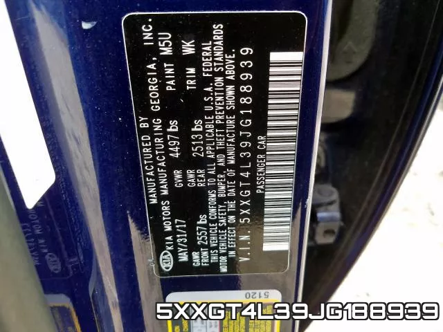 5XXGT4L39JG188939 фото 2