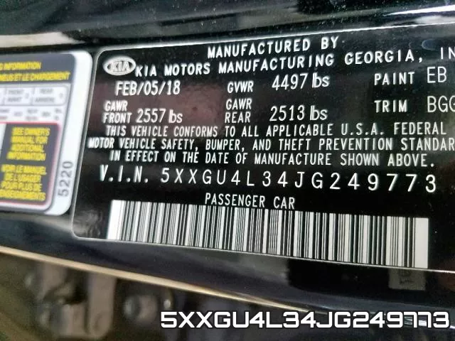 5XXGU4L34JG249773 фото 2