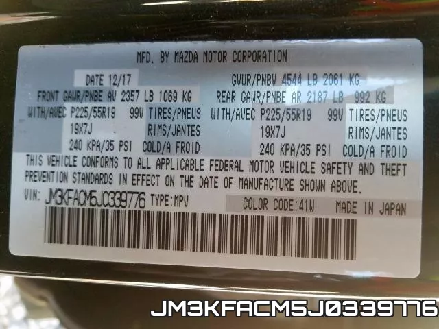 JM3KFACM5J0339776 фото 2