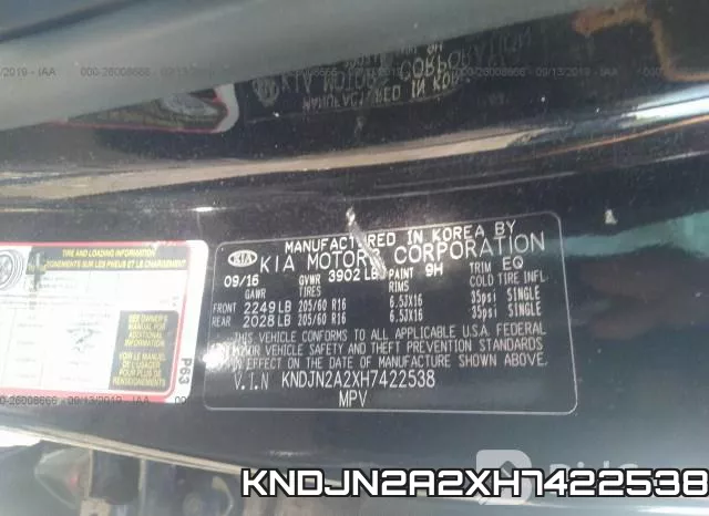 KNDJN2A2XH7422538 фото 7