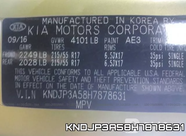 KNDJP3A58H7878631 фото 7