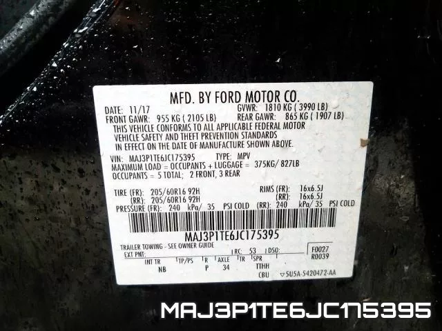MAJ3P1TE6JC175395 фото 2