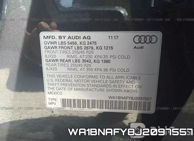 WA1BNAFY8J2097557 фото 4
